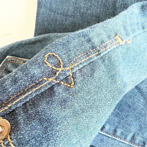 Lucky Brand Sofia Boot Cut Jean Dark Wash Flare Size 10 Long Western Style 10/30 - Picture 7 of 11